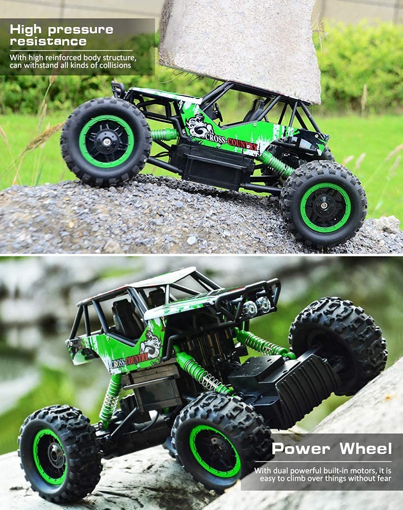 DOUBLE E 1:14 Scale Large Remote Control Car Monster Trucks with Head Lights, 4WD Off-Road All Terrain RC Car, Rechargeable Vehicle for Outdoor Play and Xmas Gifts - Image 3